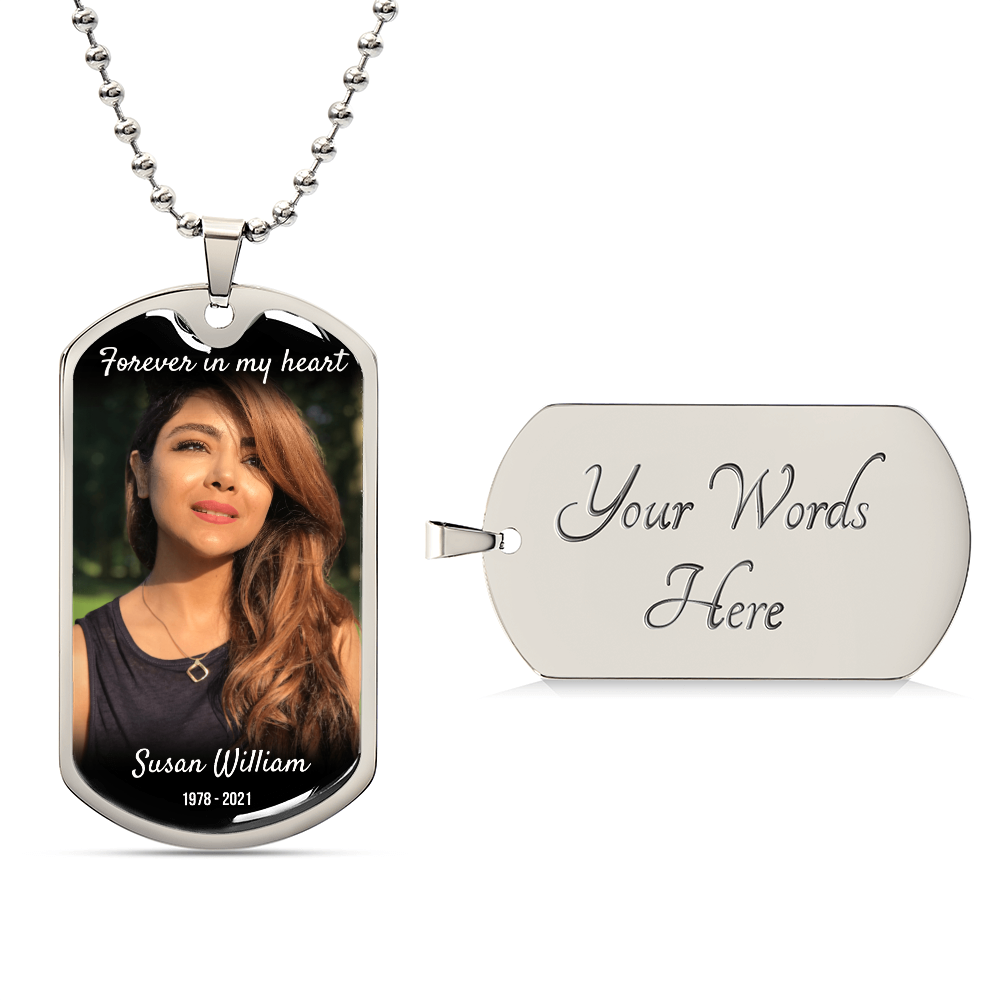 Custom Name Dog-tag Memorial Necklace Gift