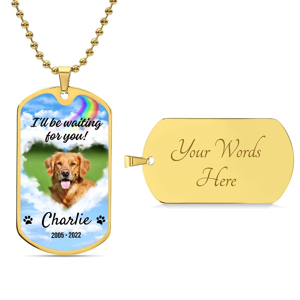 Waiting For You Pet Memorial Dog-tag Necklace