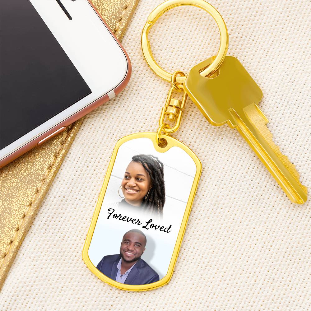 Forever Loved 2 Pictures Photo Memorial Gift Keychain