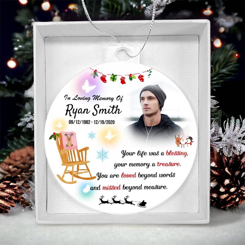 Loving Memory Custom Acrylic Ornament w/Chair