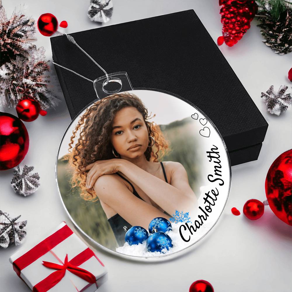 Custom Name and Photo Acrylic Memorial Ornament