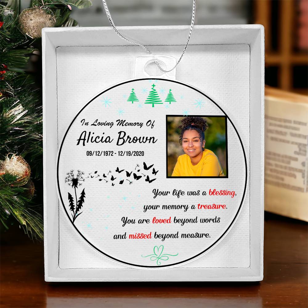 In Loving Memory Acrylic Memorial Ornament