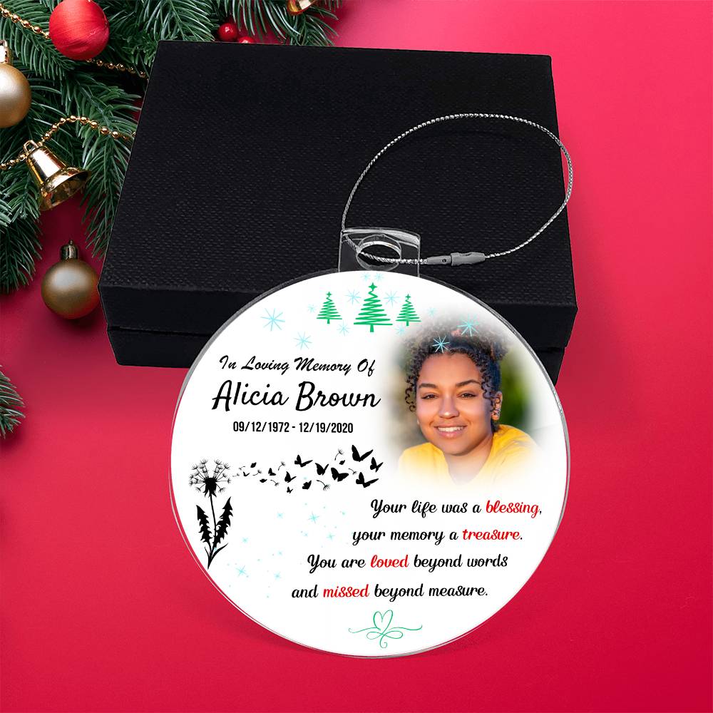 Loving Memory Custom Christmas Memorial Ornament