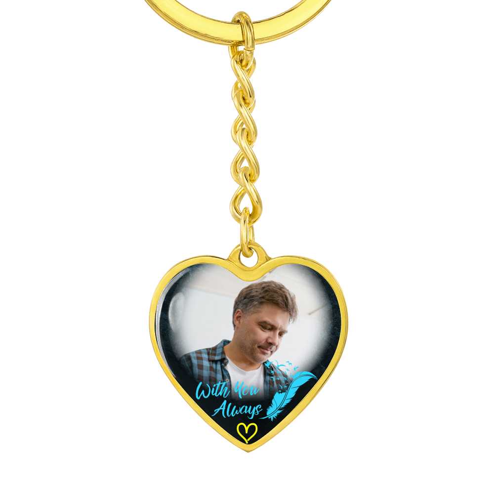With You Always Heart Photo Keychain - Resting Angels