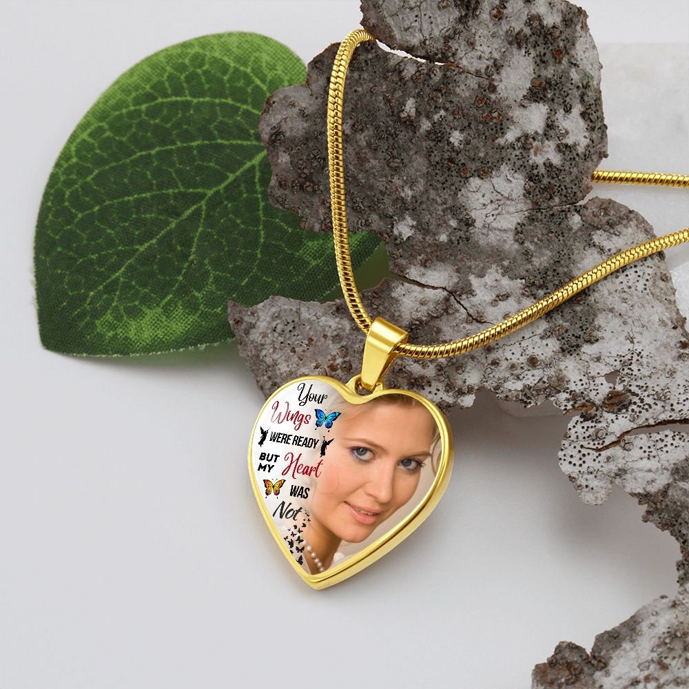 Wings Were Ready Heart Photo Necklace