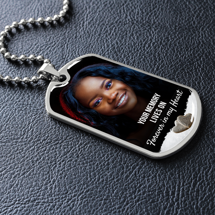 Memory Lives On Dog-tag Memorial Necklace - Resting Angels