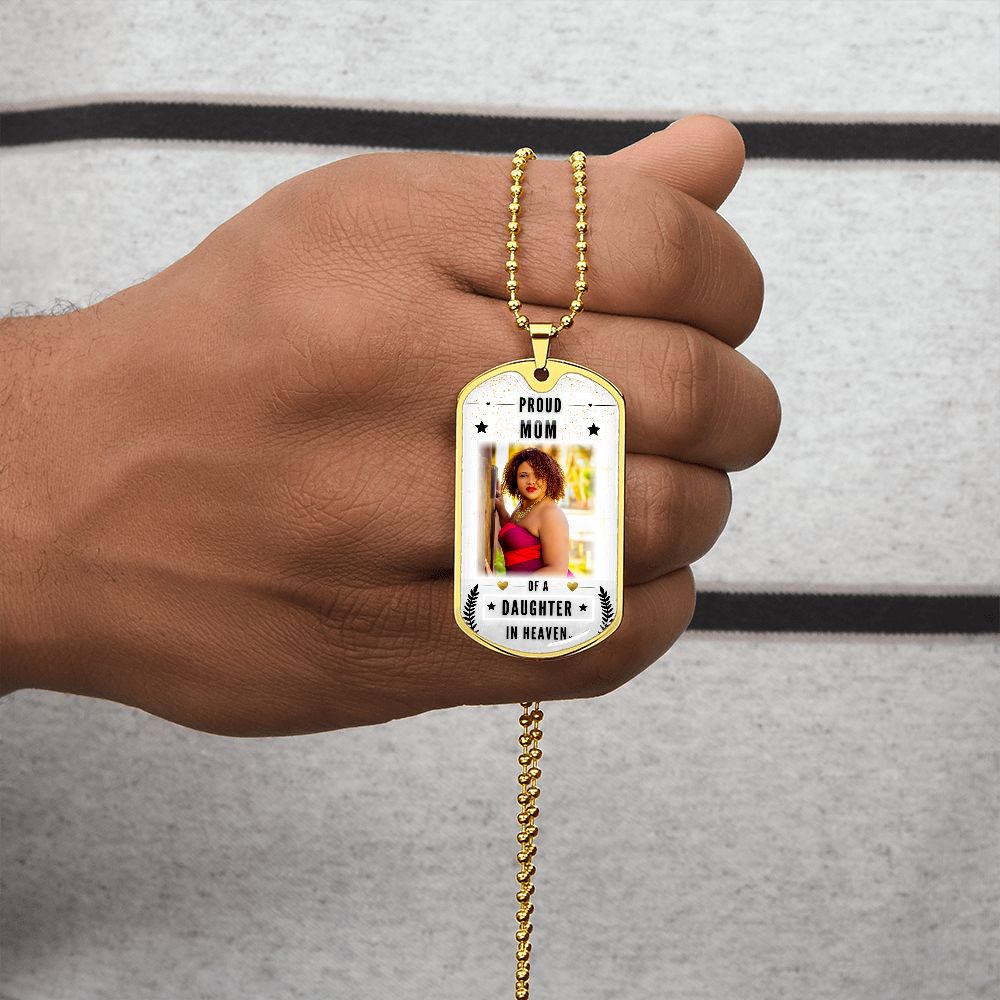 In Heaven Photo Memorial Dogtag Necklace