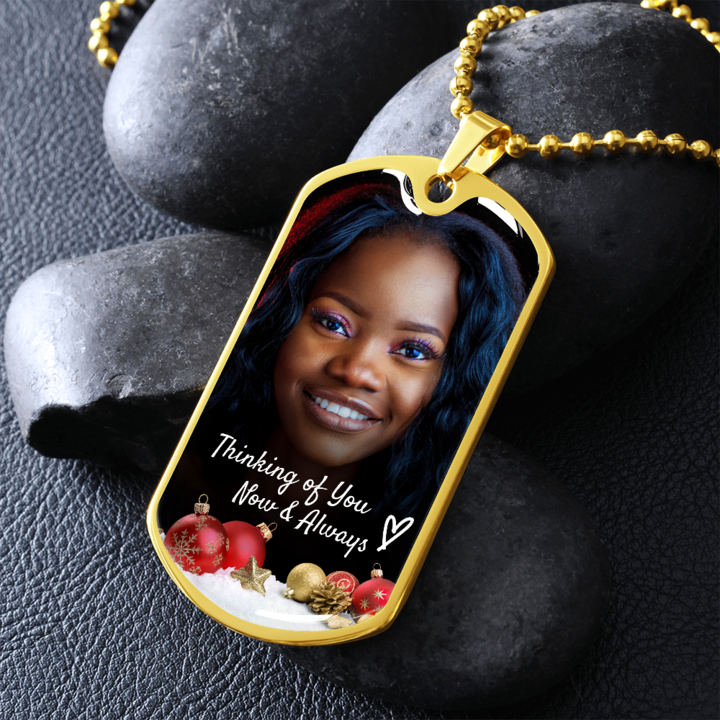 Thinking of You Photo Memorial Dog-tag Necklace - Resting Angels