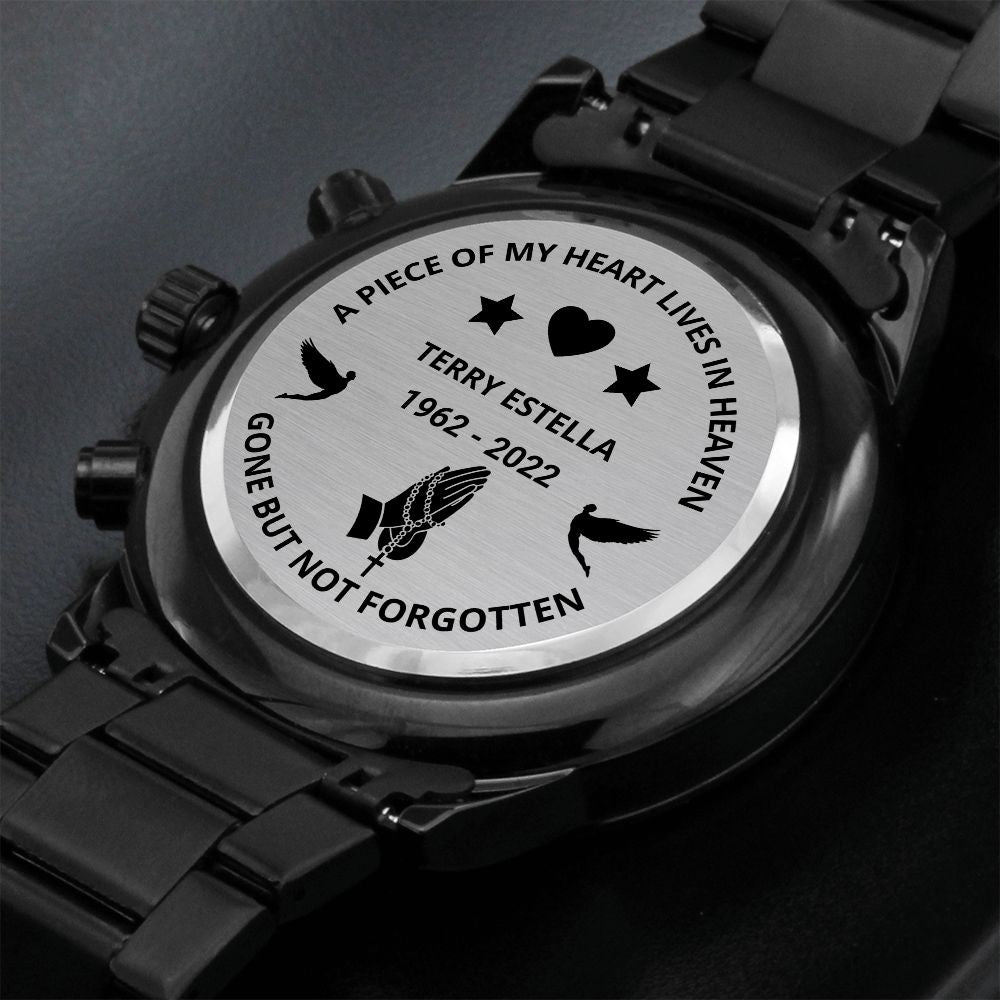 Piece of My Heart Memorial Prayer Black Gift Watch