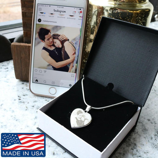 Etched Photo Memorial Custom Necklace