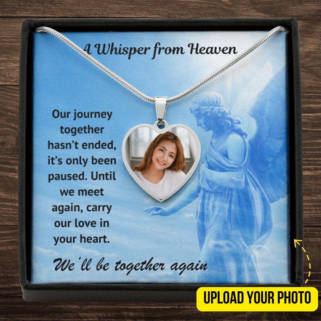 Carry Our Love Custom Photo Heart Memorial Necklace