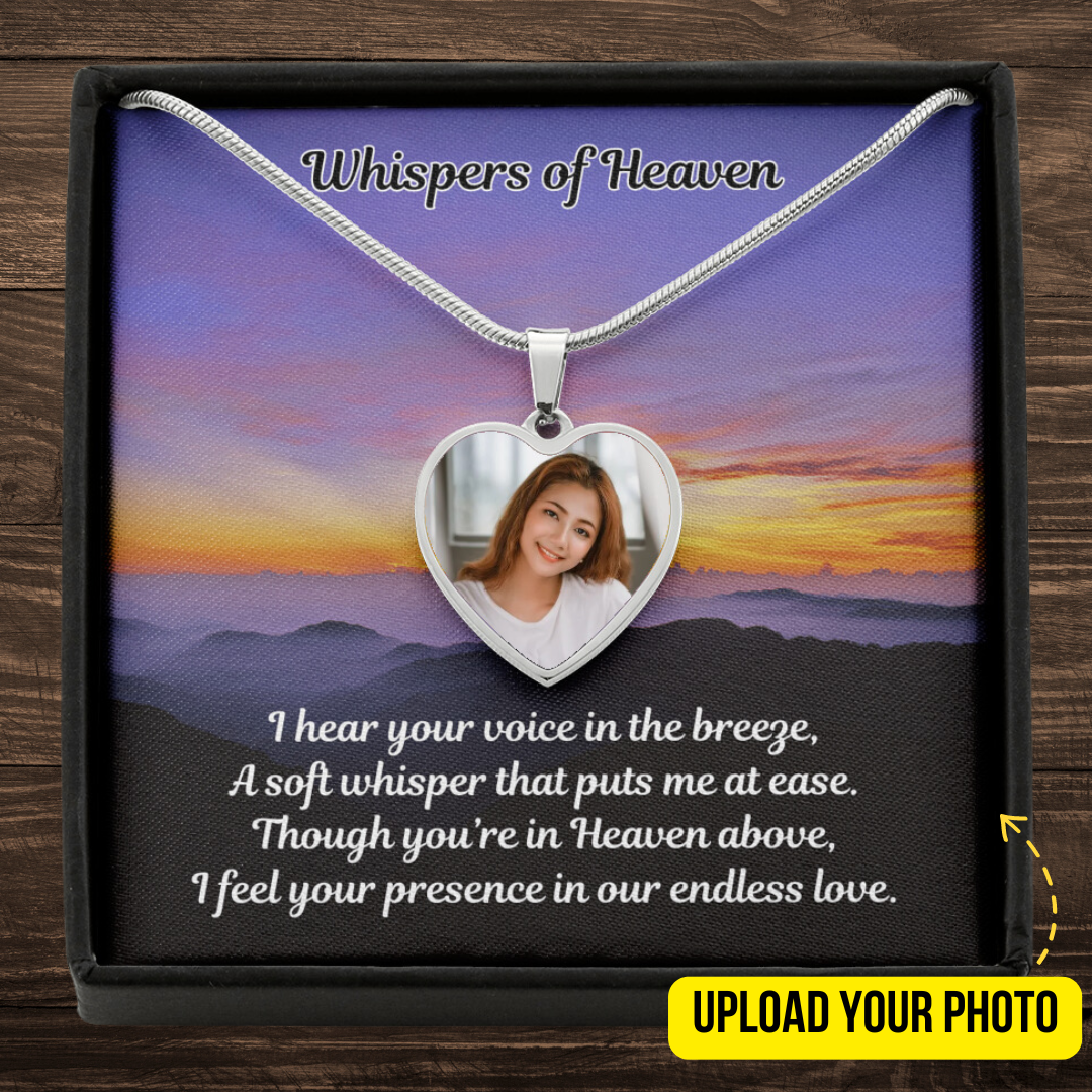 Endless Love Custom Photo Heart Memorial Necklace