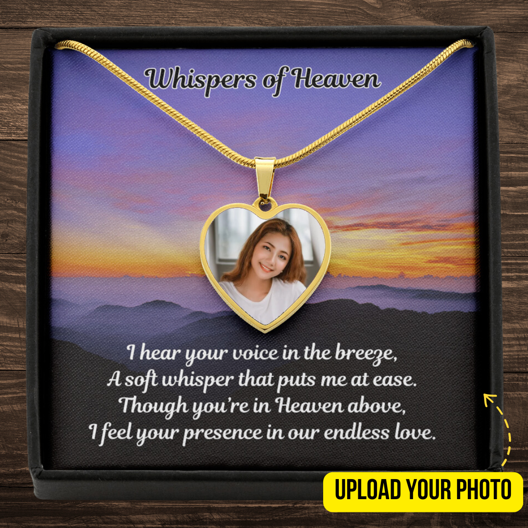 Endless Love Custom Photo Heart Memorial Necklace