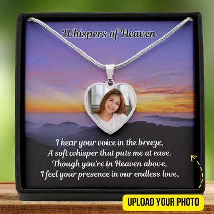 Endless Love Custom Photo Heart Memorial Necklace