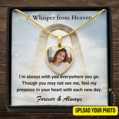 Always With You Custom Photo Heart Memorial Necklace