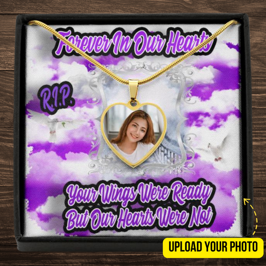 Wings Were Ready Custom Heart Photo Necklace