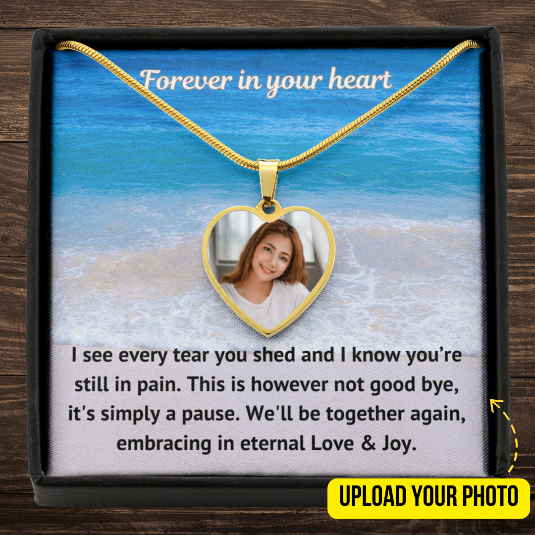 See Every Tear Custom Photo Heart Memorial Necklace