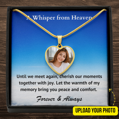 Cherish Our Moments Custom Photo Heart Memorial Necklace