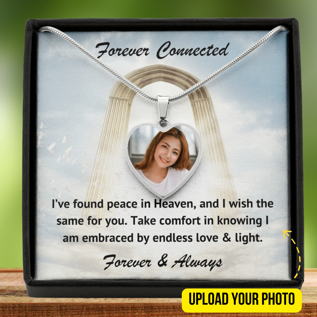 Take Comfort Custom Photo Heart Memorial Necklace