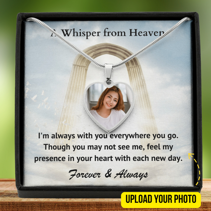 Always With You Custom Photo Heart Memorial Necklace