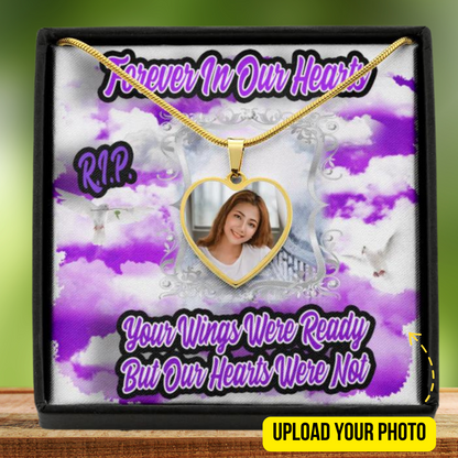 Wings Were Ready Custom Heart Photo Necklace