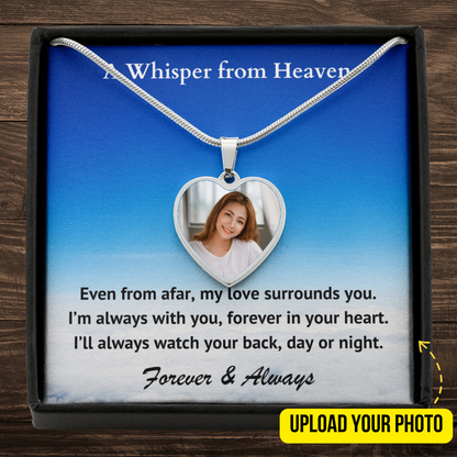 My Love Surrounds You Custom Photo Heart Memorial Necklace