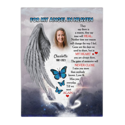 Angel in Heaven Memorial Comfort Gift Minky Blanket