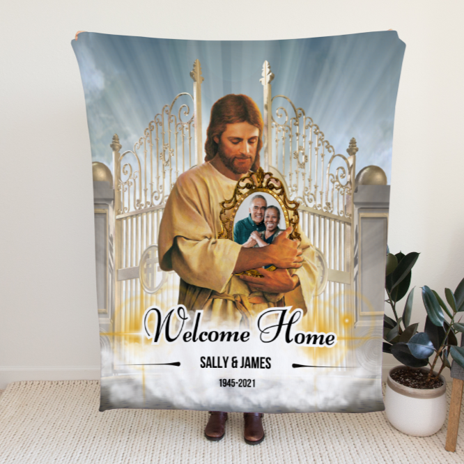 Heavenly Gates Custom Photo Comfort Velveteen Minky Blanket