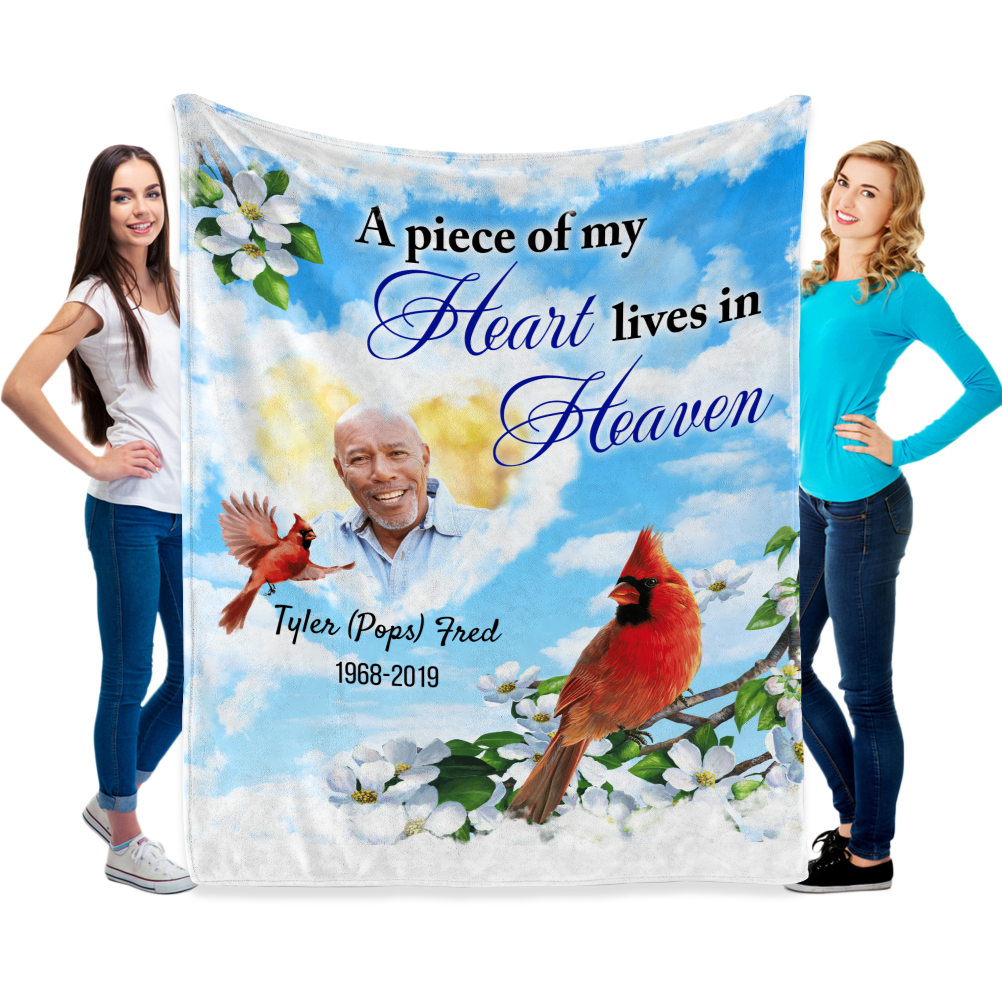 Piece of My Heart Memorial Comfort Gift Minky Blanket
