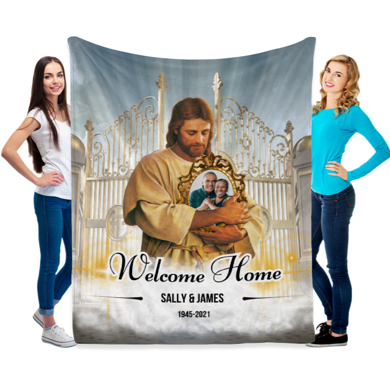 Heavenly Gates Custom Photo Comfort Velveteen Minky Blanket
