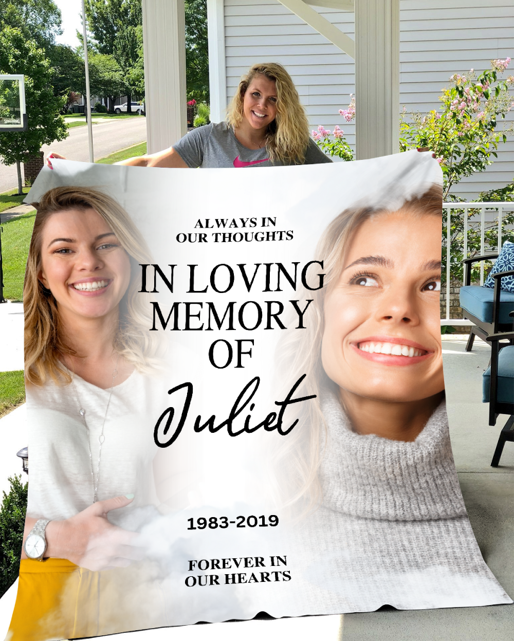 In Loving Memory Soft Memorial Photo Blanket Gift