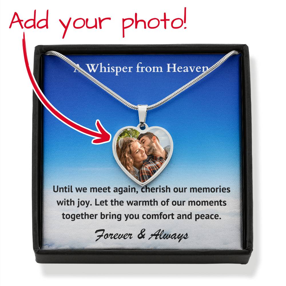 Cherish Our Memories Custom Photo Heart Memorial Necklace