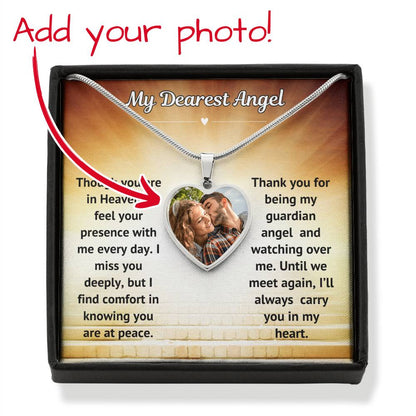 Dearest Angel Custom Photo Heart Memorial Necklace