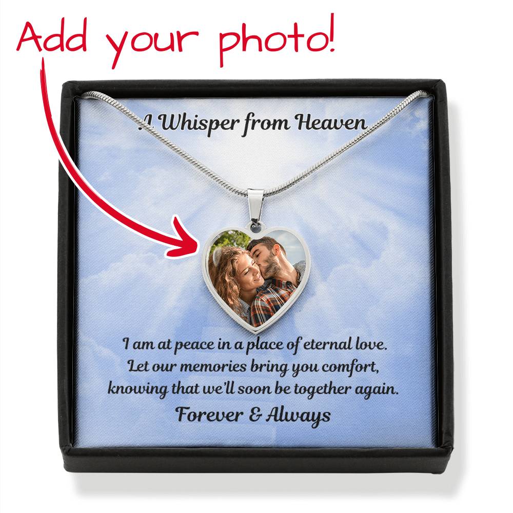 I Am At Peace Custom Photo Heart Memorial Necklace