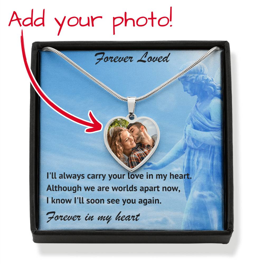 Forever Loved Custom Photo Heart Memorial Necklace