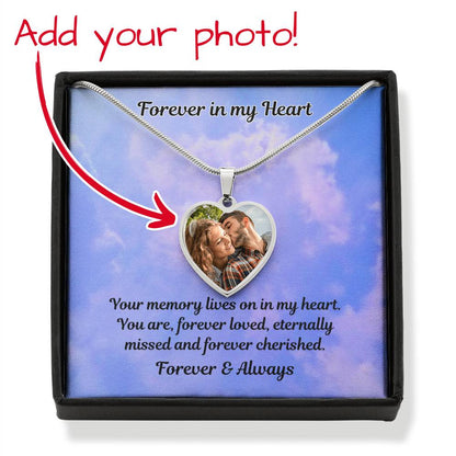 Forever Cherished Custom Photo Heart Memorial Necklace