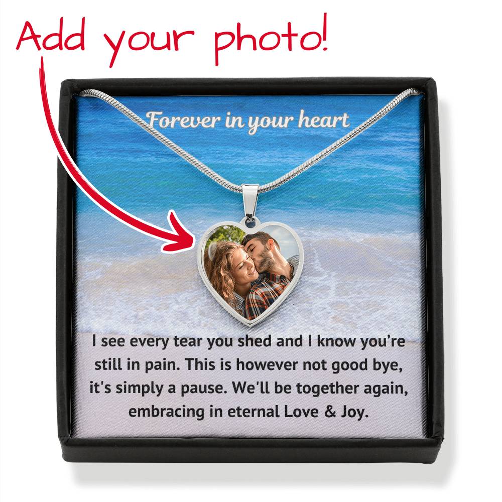 See Every Tear Custom Photo Heart Memorial Necklace