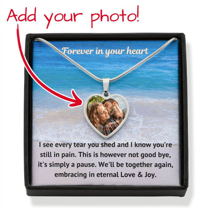 See Every Tear Custom Photo Heart Memorial Necklace