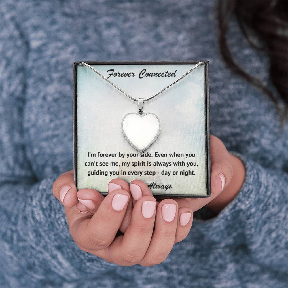 Forever By Your Side Custom Photo Heart Memorial Necklace