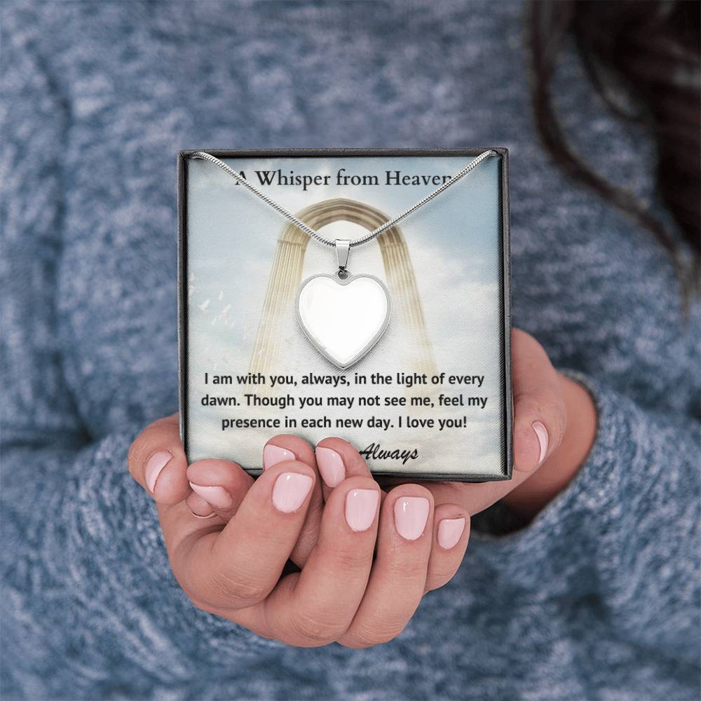 Always With You Custom Photo Heart Memorial Necklace