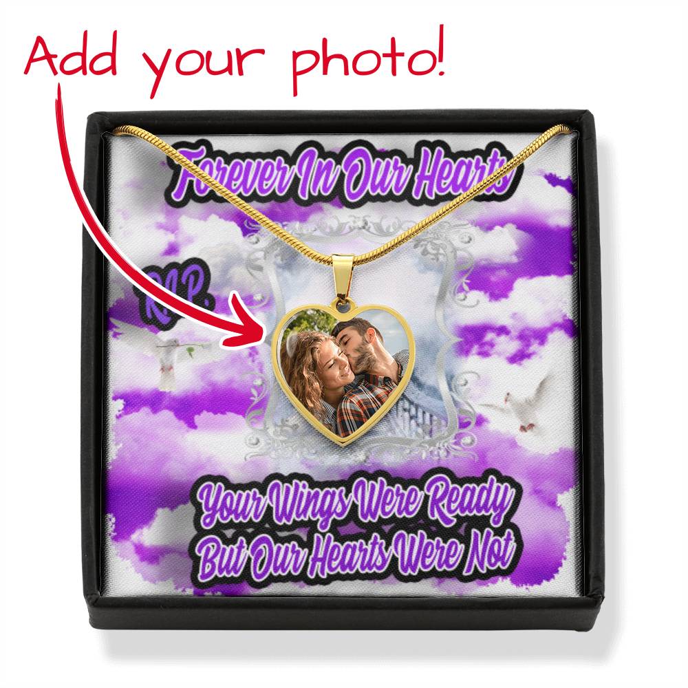 Wings Were Ready Custom Heart Photo Necklace