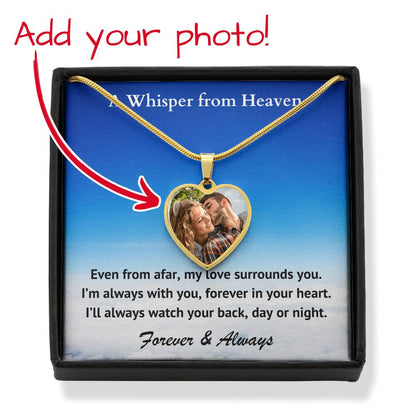 My Love Surrounds You Custom Photo Heart Memorial Necklace