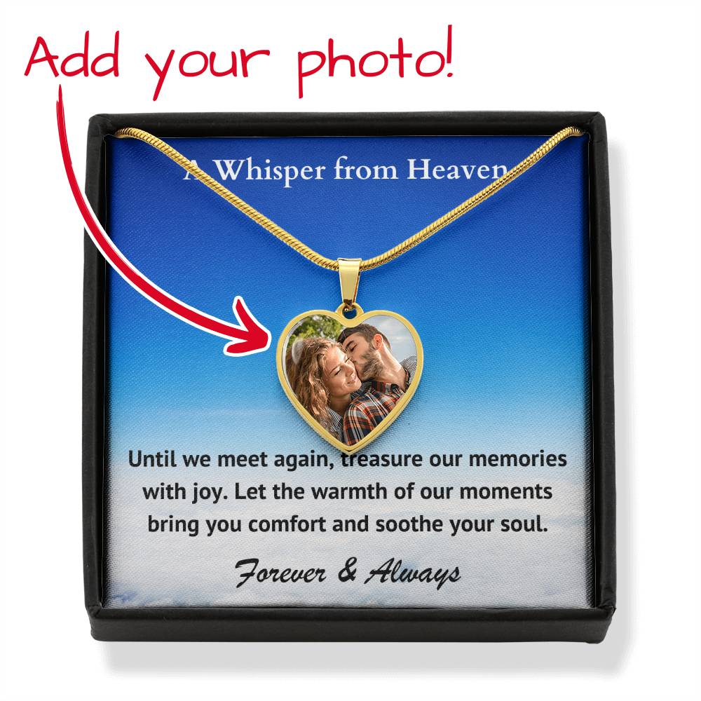 Treasure Our Memories Custom Photo Heart Memorial Necklace