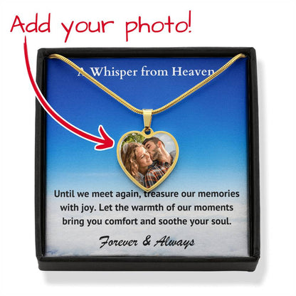 Treasure Our Memories Custom Photo Heart Memorial Necklace