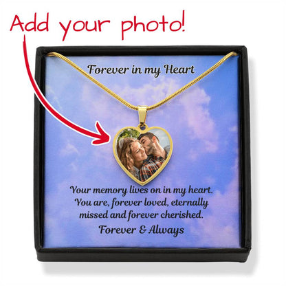 Forever Cherished Custom Photo Heart Memorial Necklace