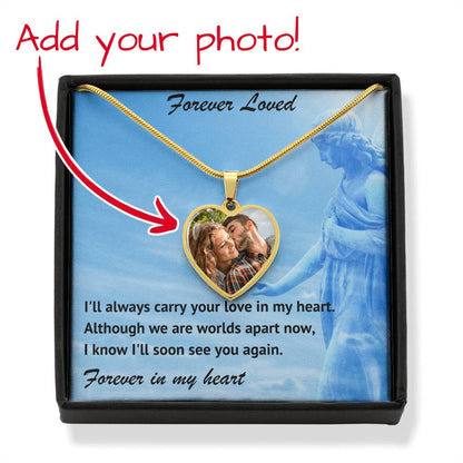 Forever Loved Custom Photo Heart Memorial Necklace