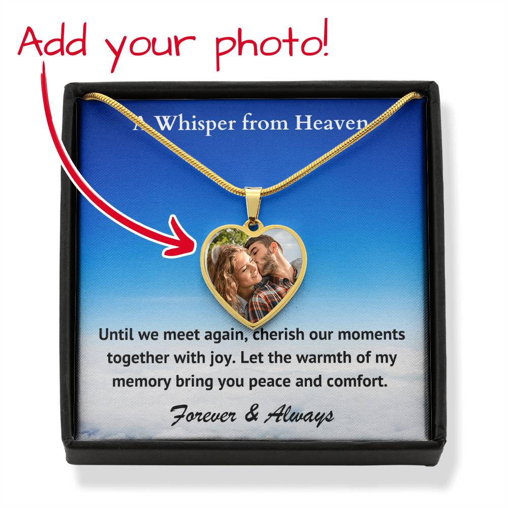 Cherish Our Moments Custom Photo Heart Memorial Necklace