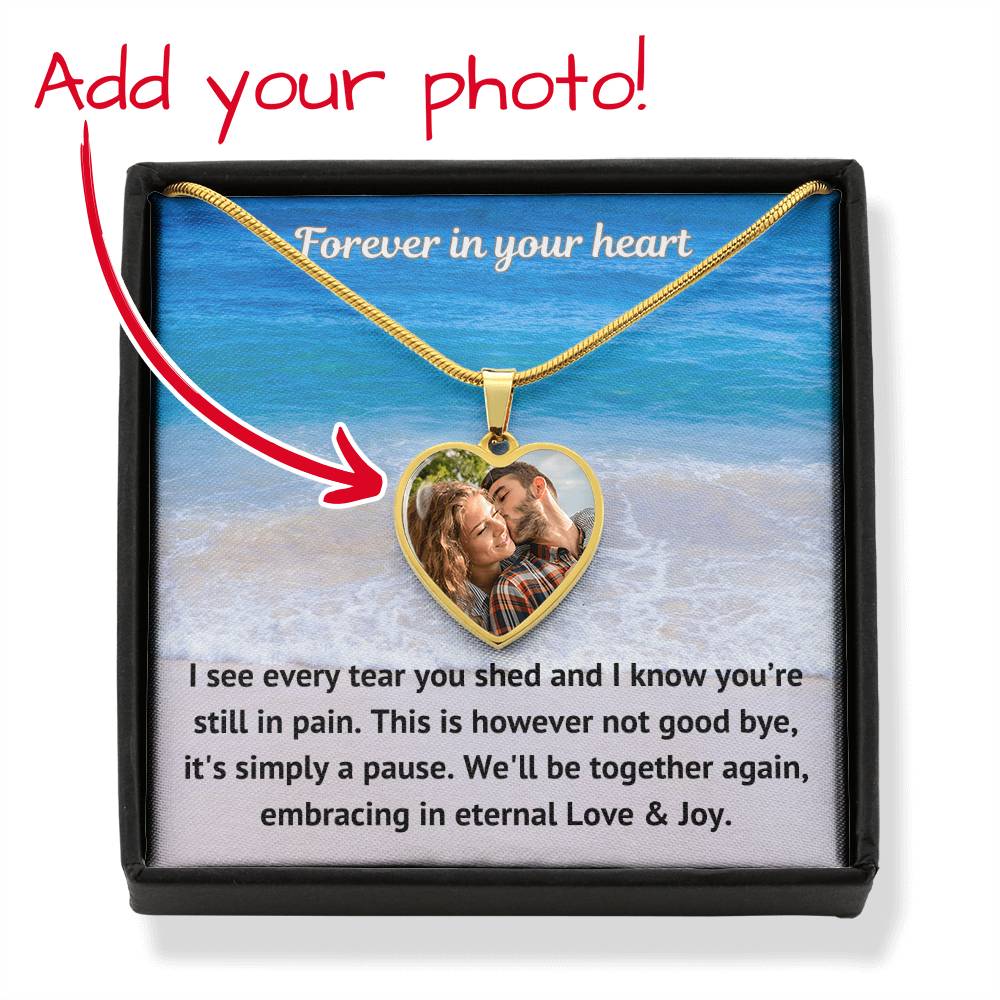 See Every Tear Custom Photo Heart Memorial Necklace