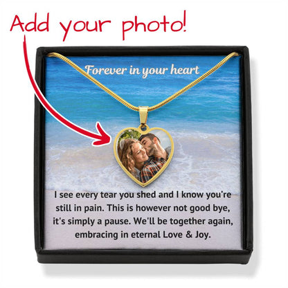 See Every Tear Custom Photo Heart Memorial Necklace