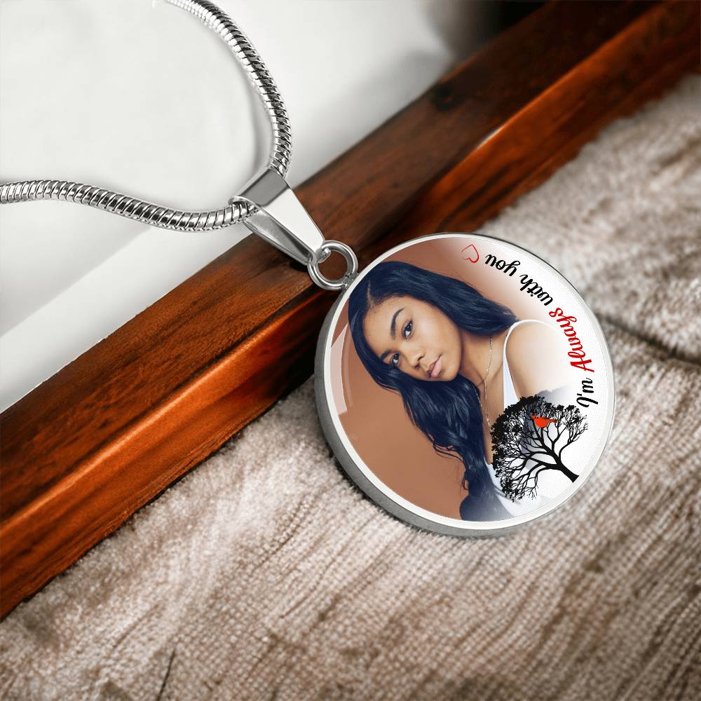 Always With You Circle Photo Memorial Necklace